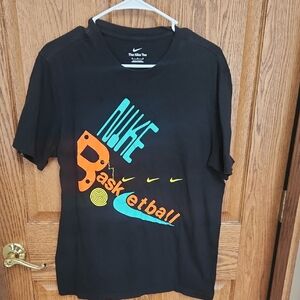 Nike Black Tee with Orange and Blue Graphic